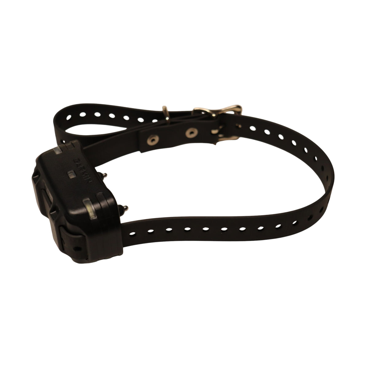 Side view of Garmin PT6 receiver collar with black strap