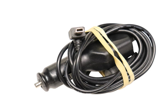 Garmin OEM 12V auto charger showing micro-USB charging connector for compatible Garmin devices