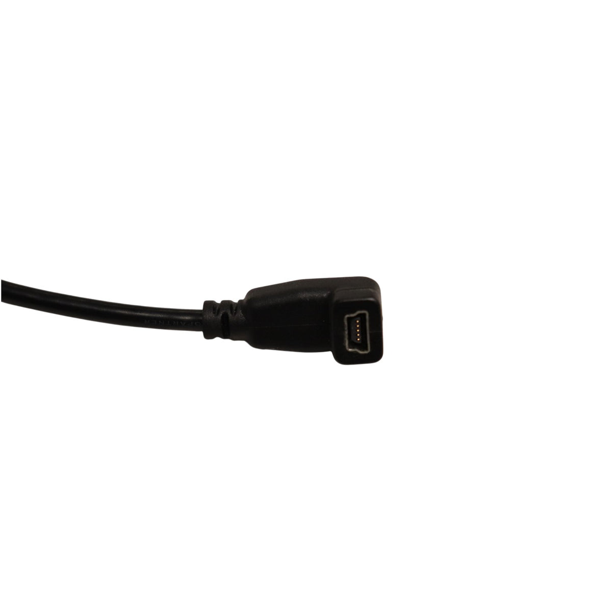 Close-up of Garmin OEM charging cable five-pin power connector for compatible dog collars