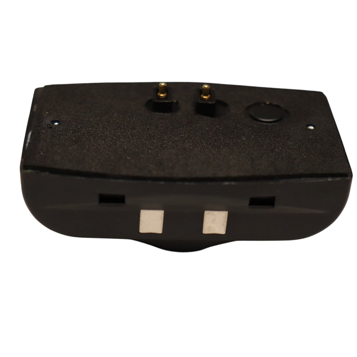 StimStock G2/G3 receiver battery showing pogo-pin contacts and receiver connection points