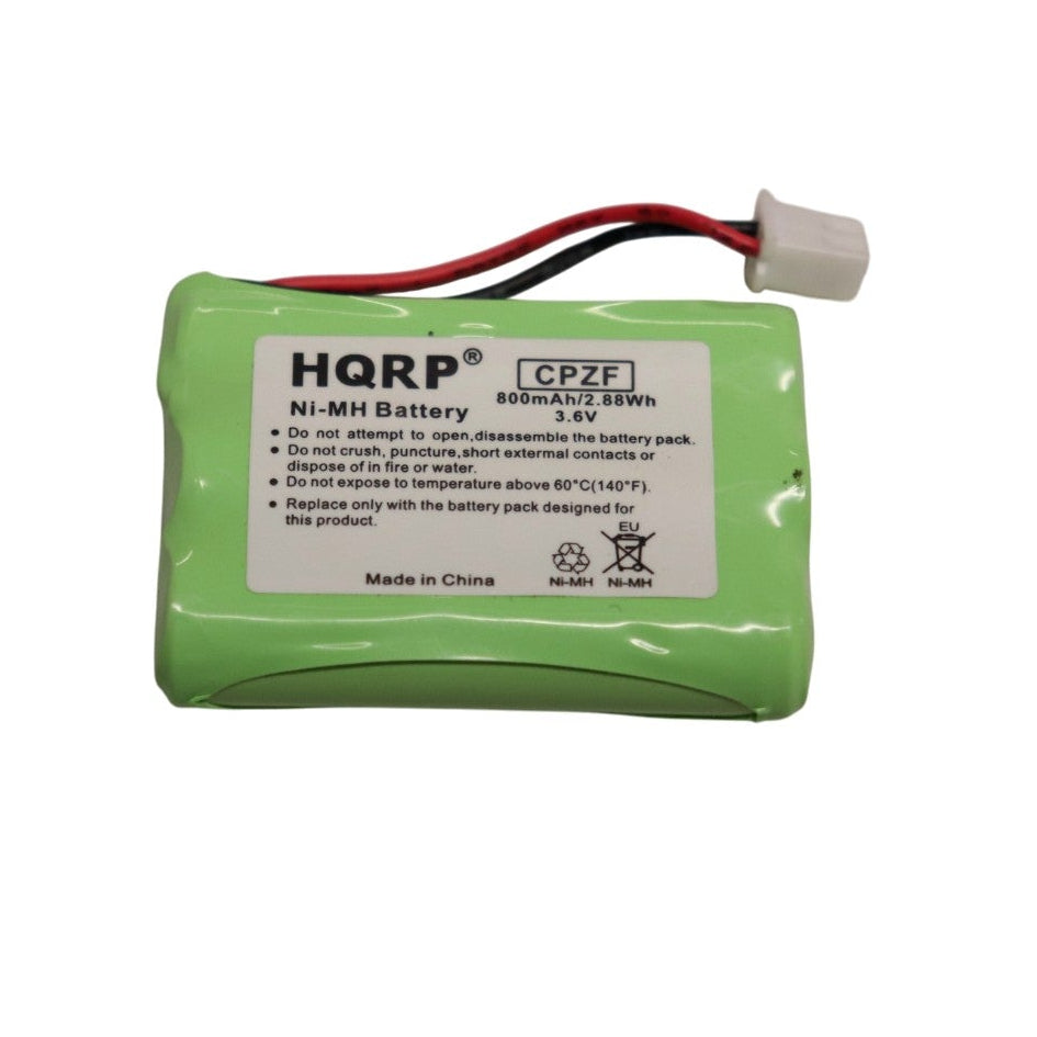 HQRP 3.6V 800mAh NiMH replacement battery for Tri-Tronics XLS training collar receivers, front view showing battery specifications